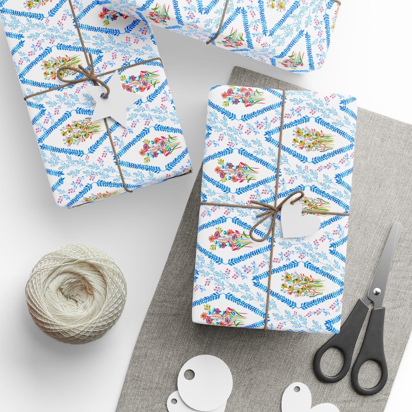 Blooming Harmony Argyle Wrapping Paper