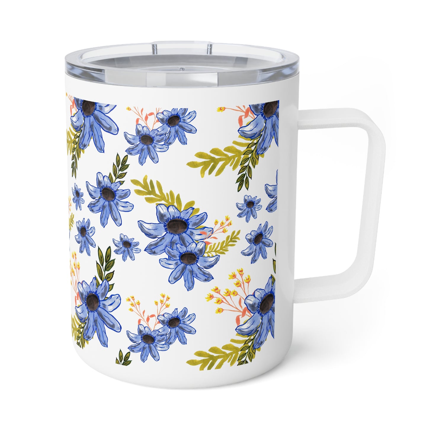Petal Dance in Blue Insulated Mug