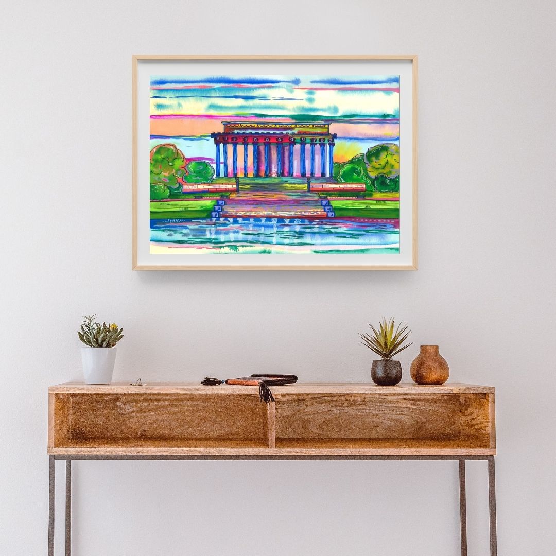 Lincoln Memorial in Colors Print