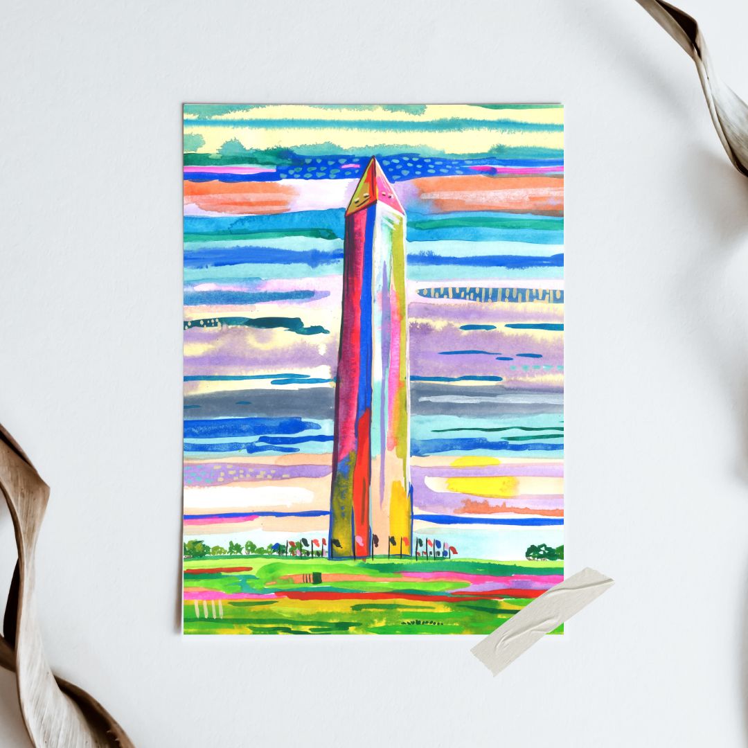 Washington Monument in Colors Print