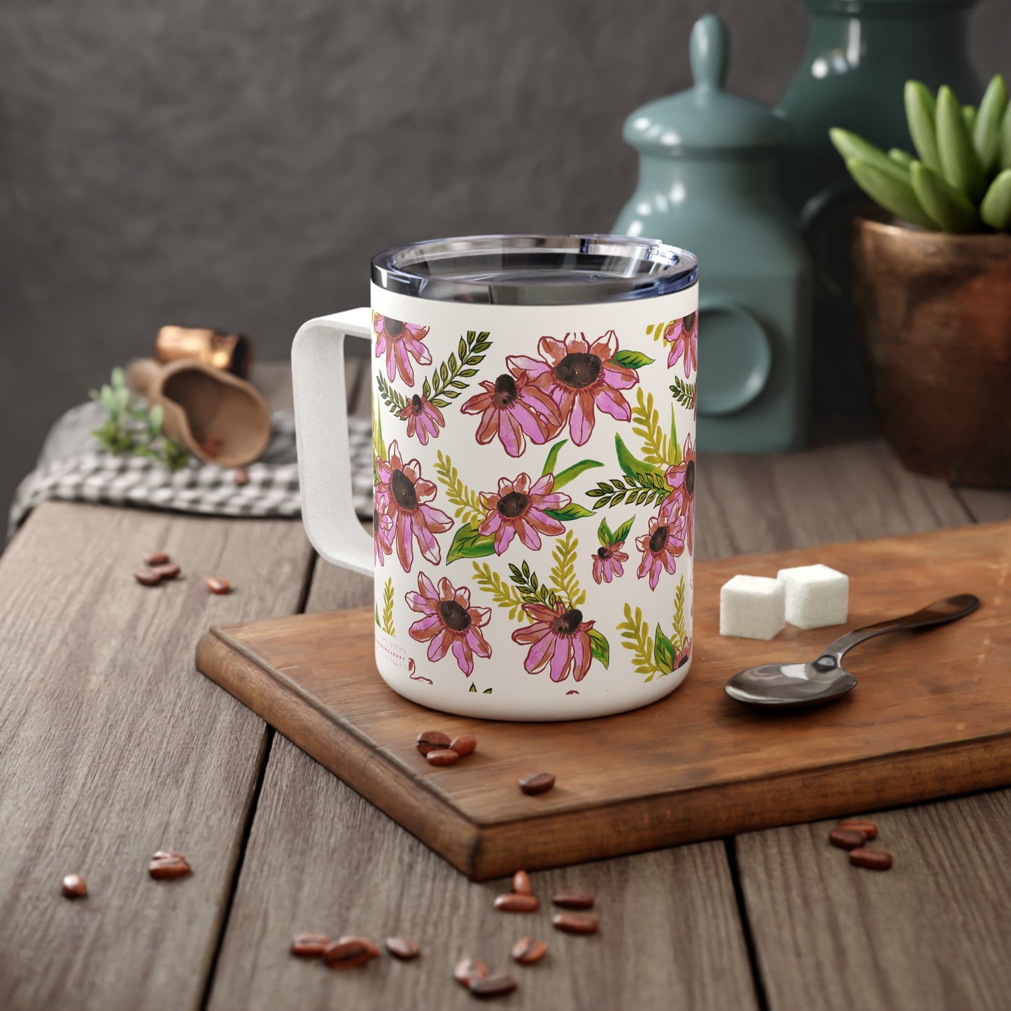 Petal Dance in Rust Insulated Mug