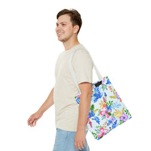 Load image into Gallery viewer, Blooming Harmony in Blue Tote Bag
