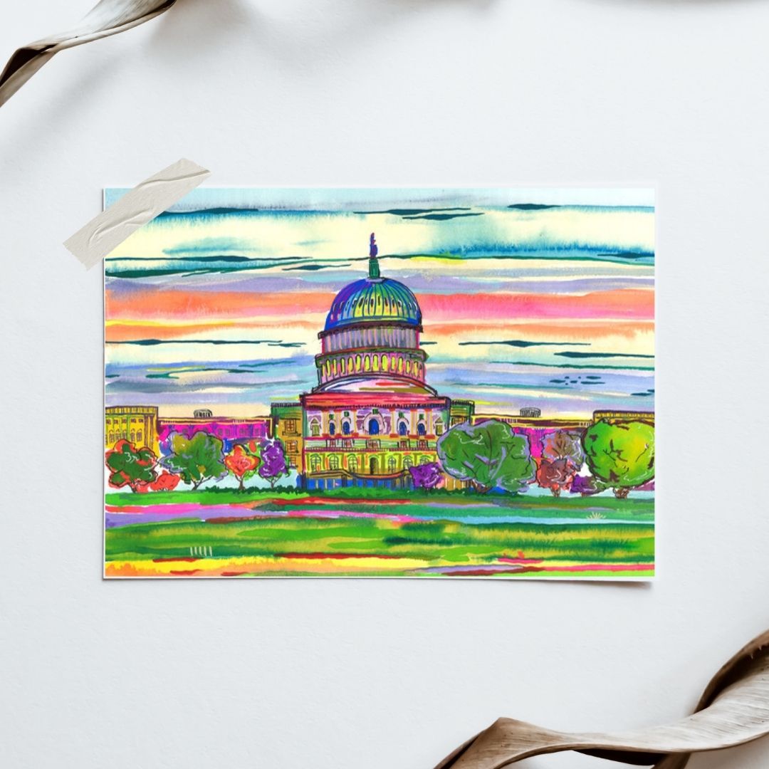 US Capitol in Colors Print