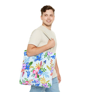 Blooming Harmony in Blue Tote Bag