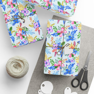 Blooming Harmony in Blue Wrapping Paper