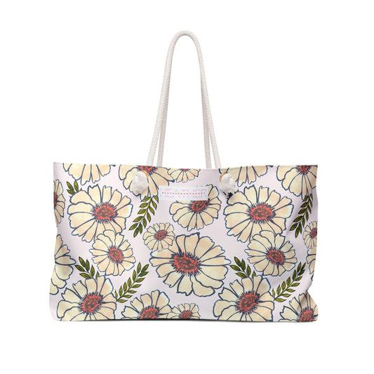 Neutral Blooms Weekender Bag