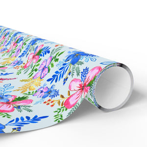 Blooming Harmony in Blue Wrapping Paper