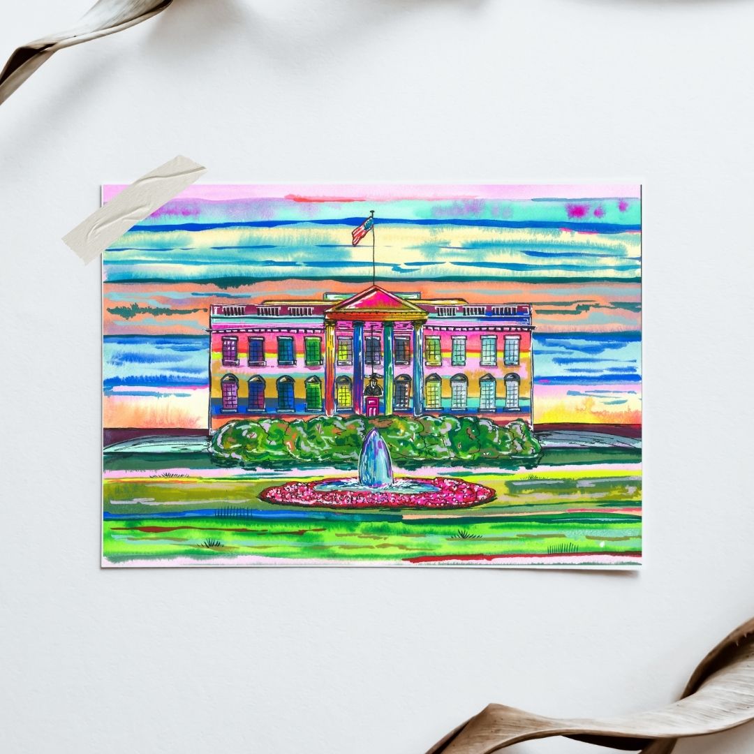 White House in Colors Print