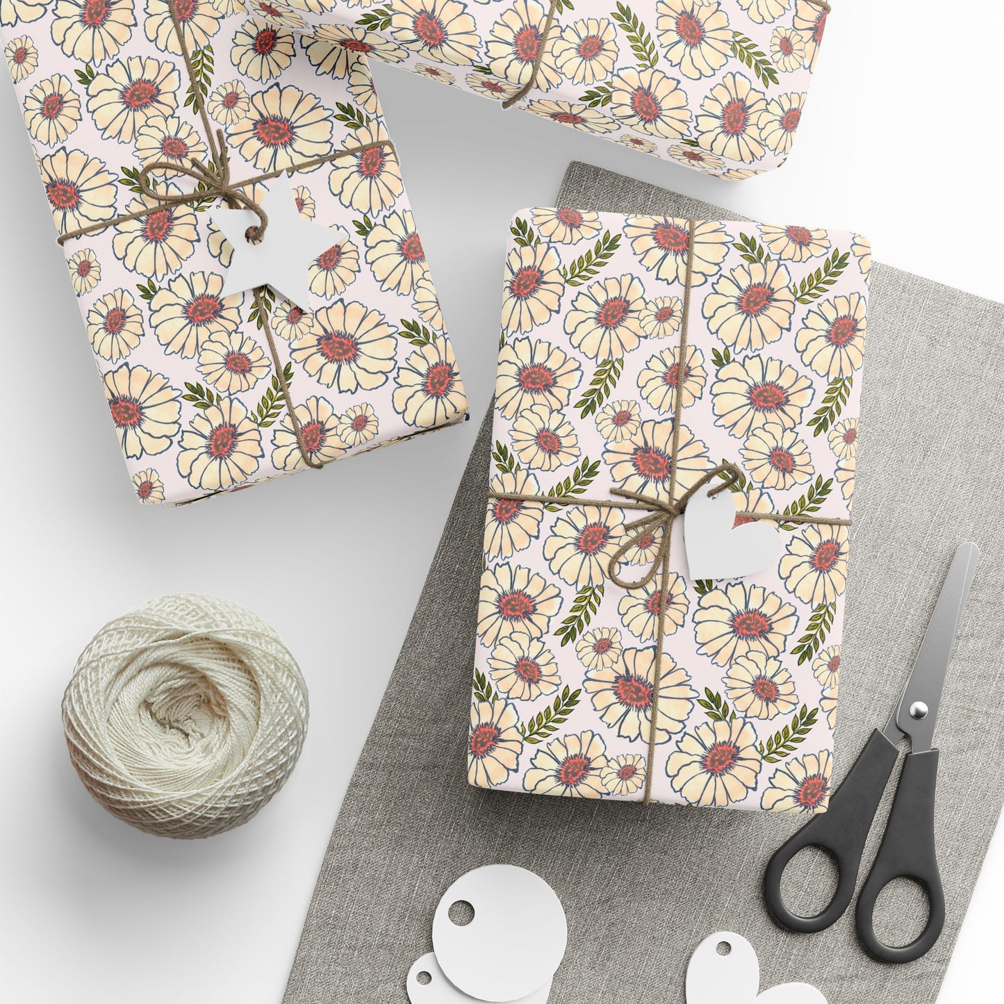 Neutral Blooms Wrapping Paper