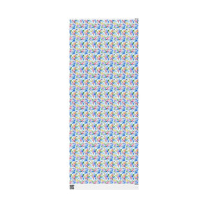 Blooming Harmony in Blue Wrapping Paper