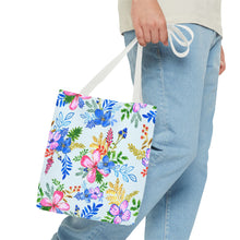 Load image into Gallery viewer, Blooming Harmony in Blue Tote Bag
