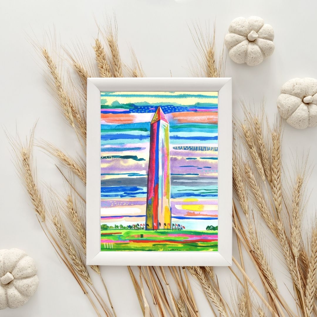 Washington Monument in Colors Print