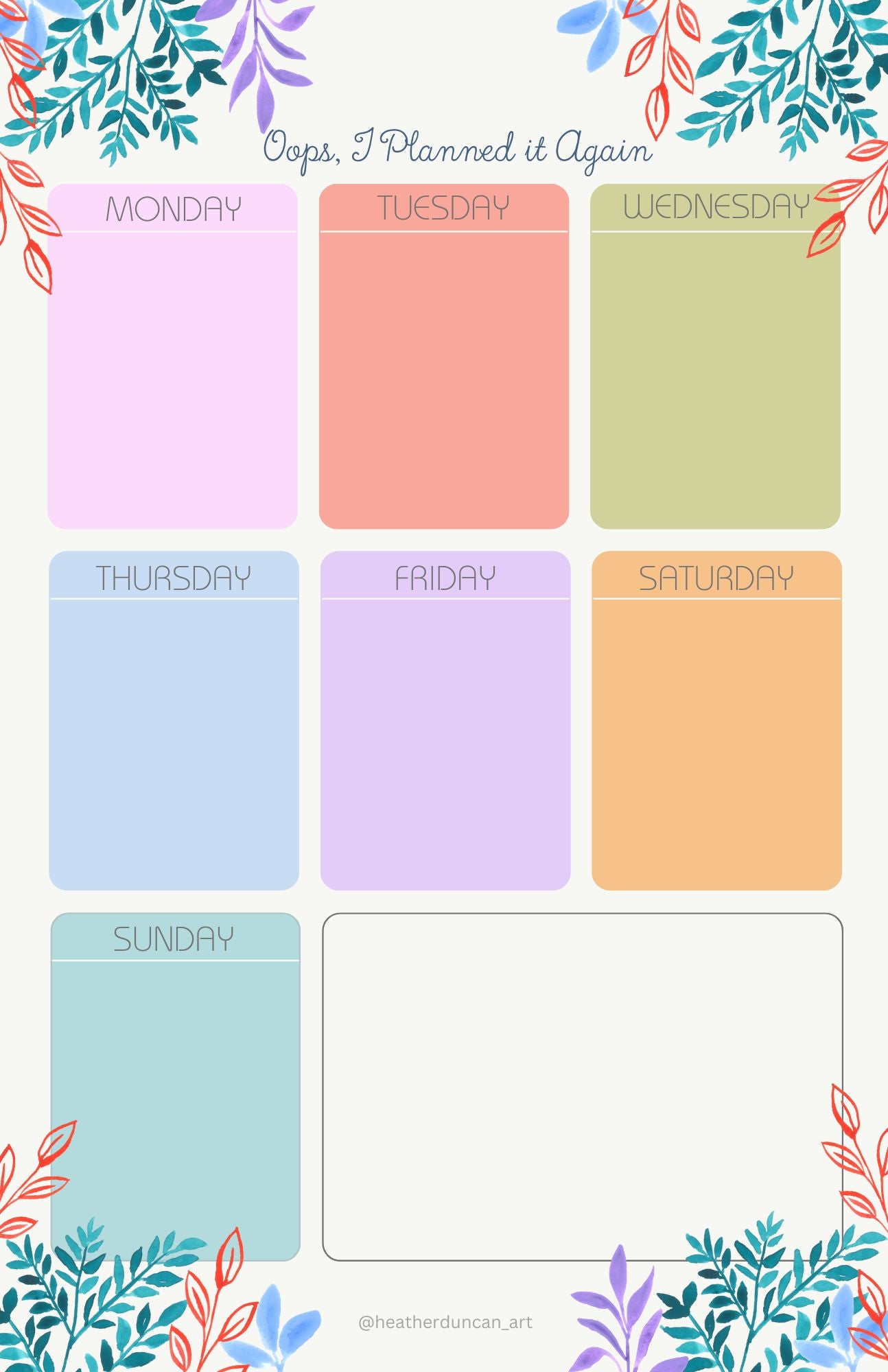 Weekly Planner Notepad