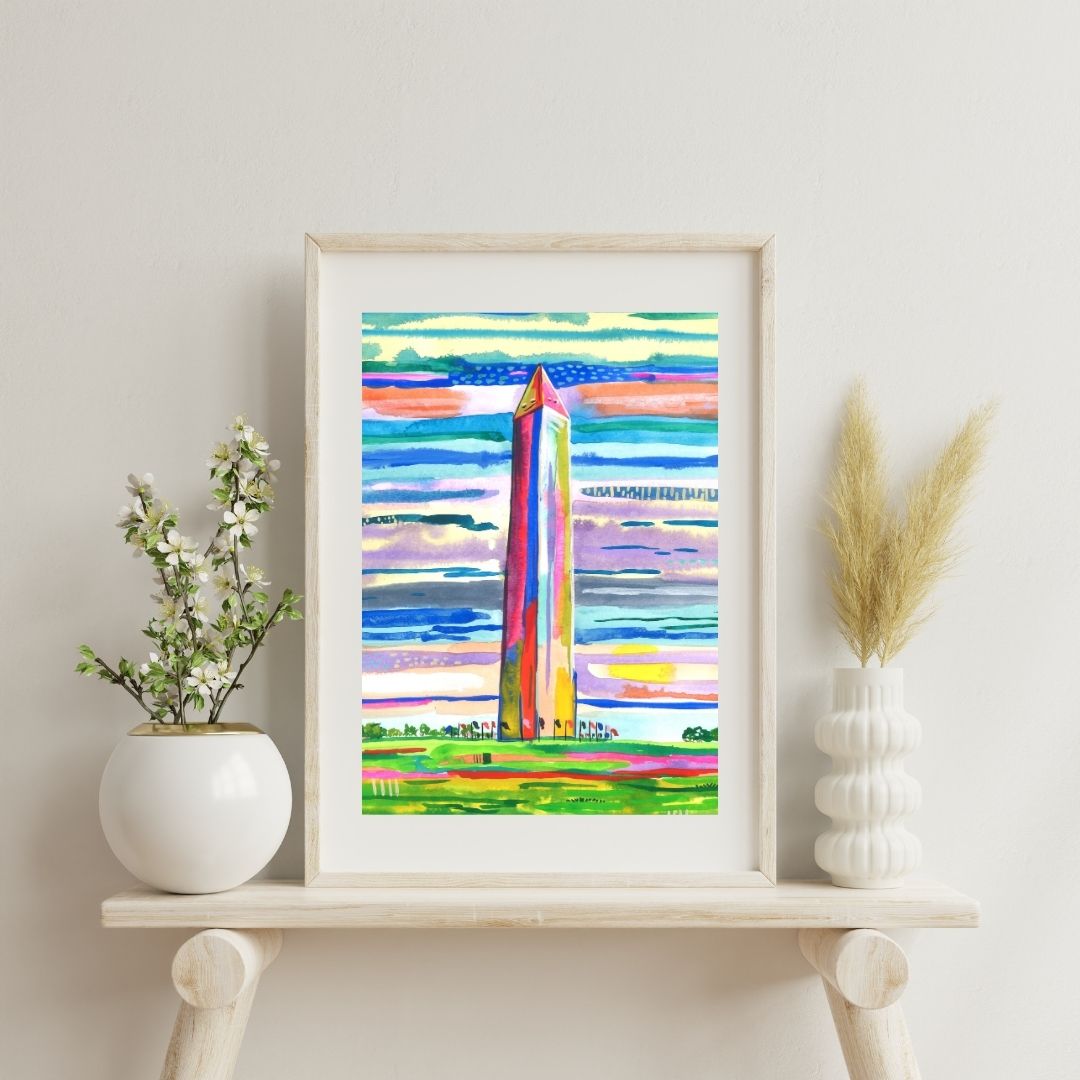 Washington Monument in Colors Print