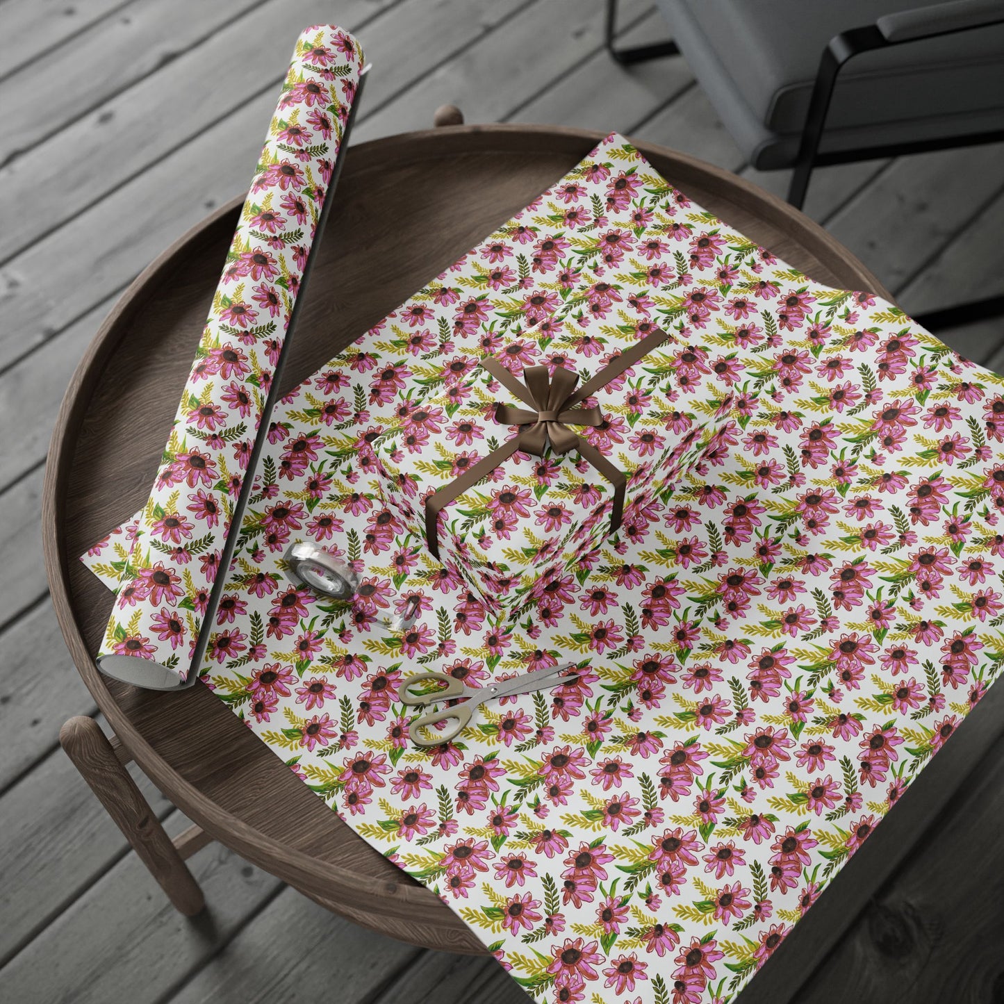 Petal Dance in Rust Wrapping Paper