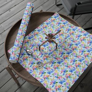 Blooming Harmony in Blue Wrapping Paper