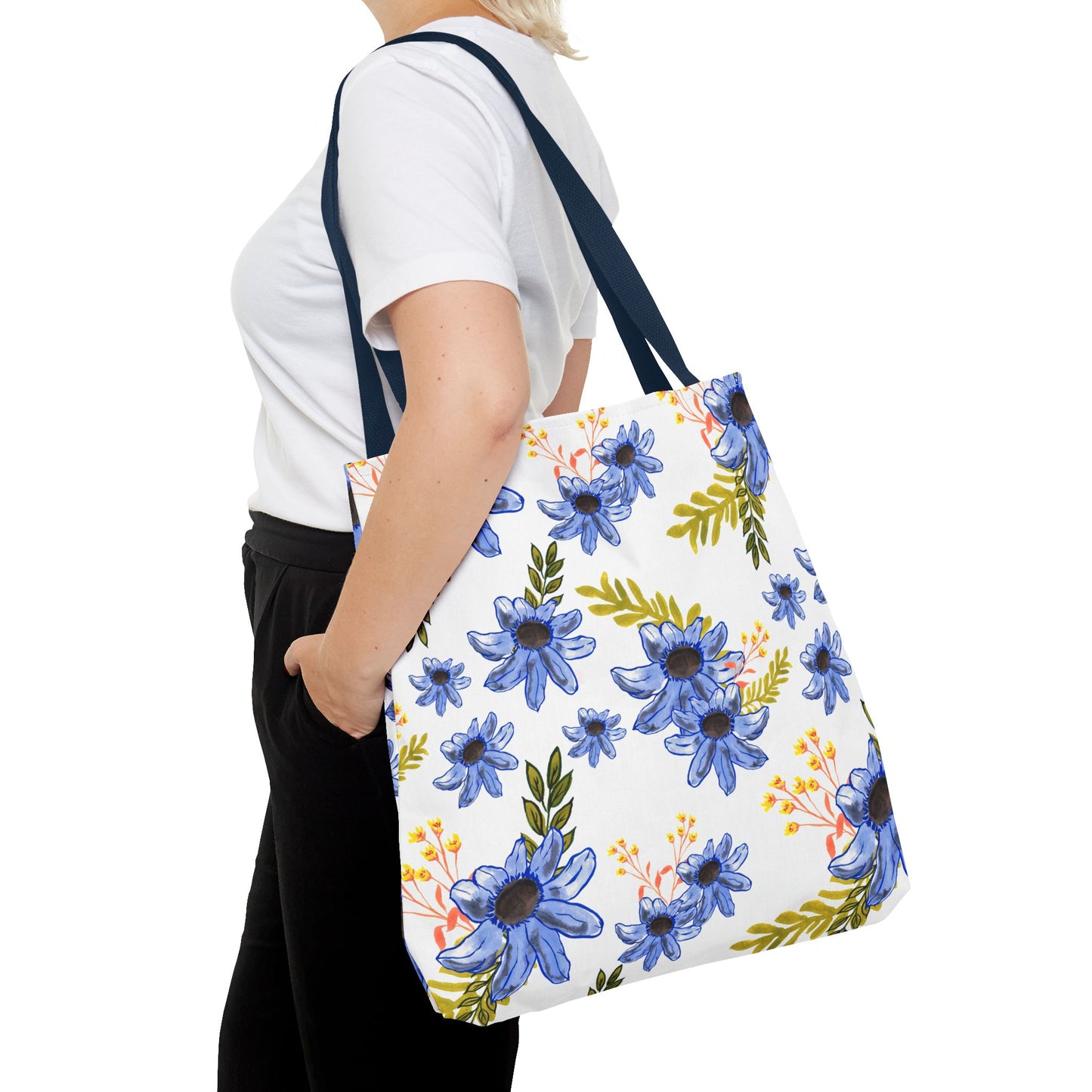 Petal Dance in Blue Tote Bag