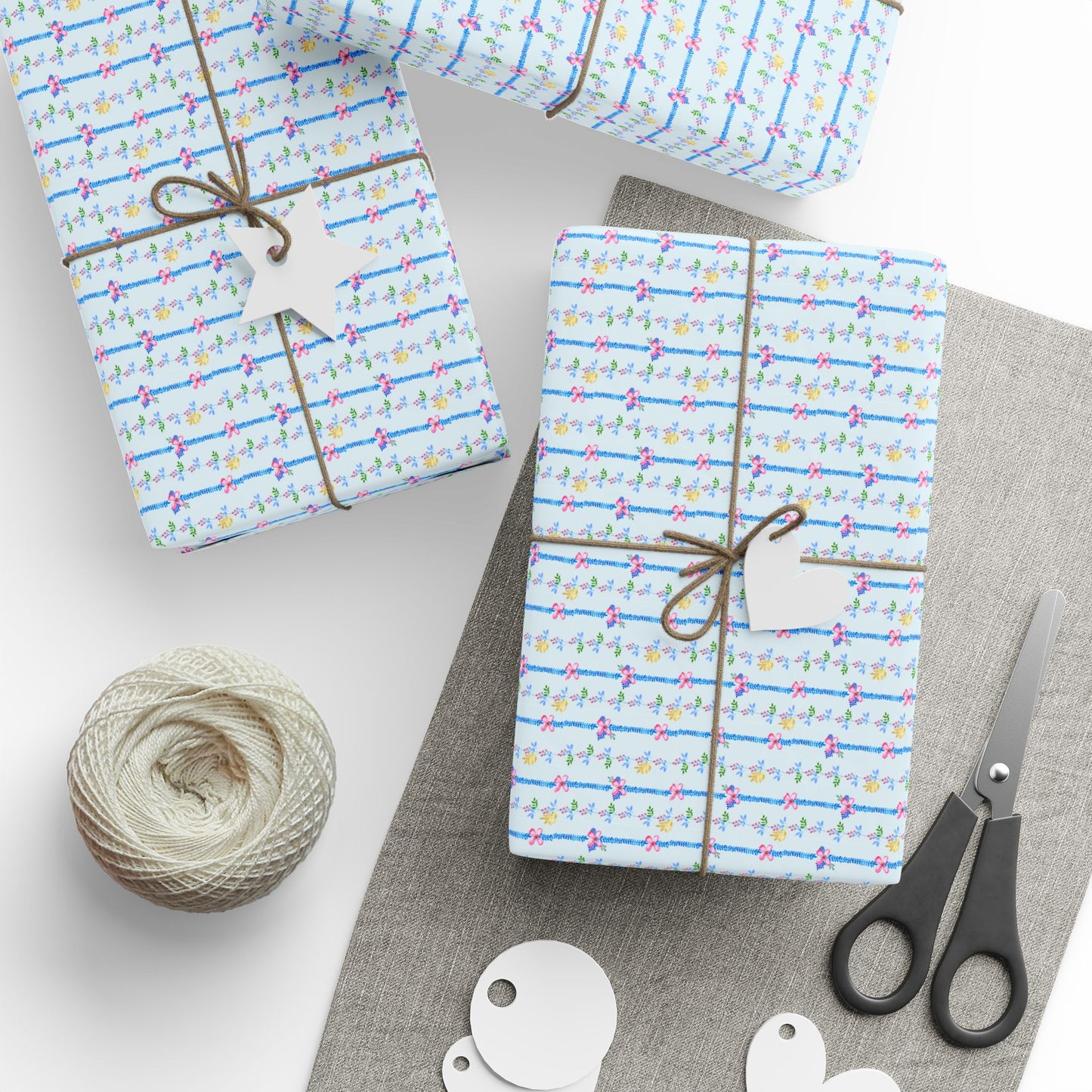 Blooming Harmony Stripes Wrapping Paper