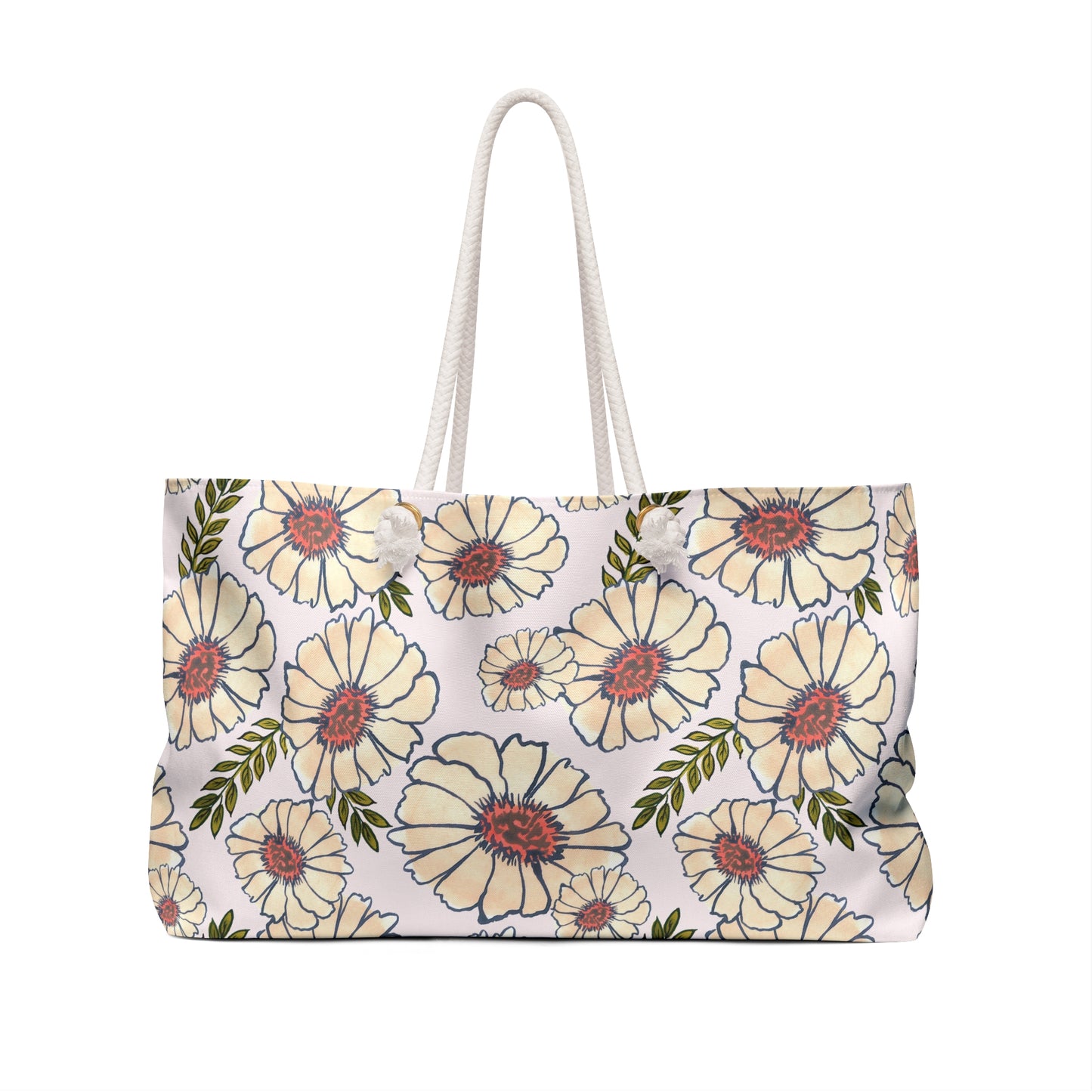 Neutral Blooms Weekender Bag